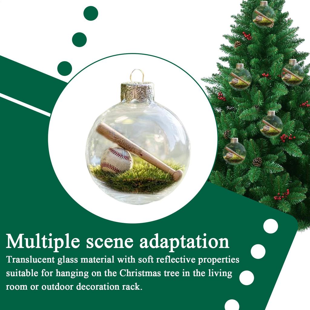 Christmas Ball Ornaments Holiday Mini Sports Scene Ball Decor Hangable Christmas Ornament For Gathering Mantle Fireplace Porch