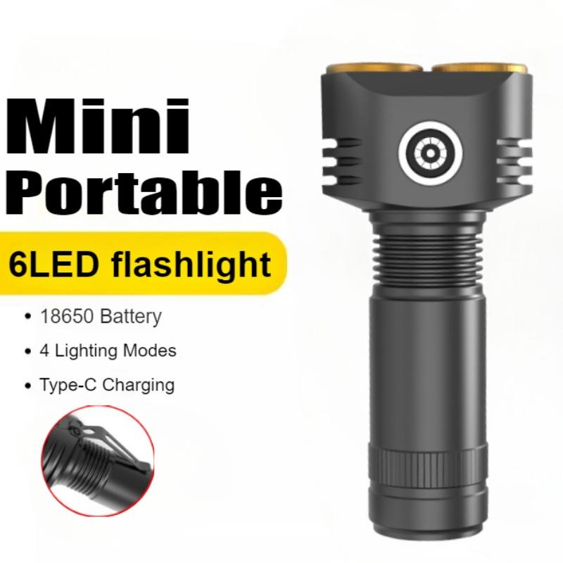 3000LM 6 LED Flashlight 4 Modes USB Rechargeable Torch Super Bright Outdoor Camping Light with Magnetic Emergency Work Lamp