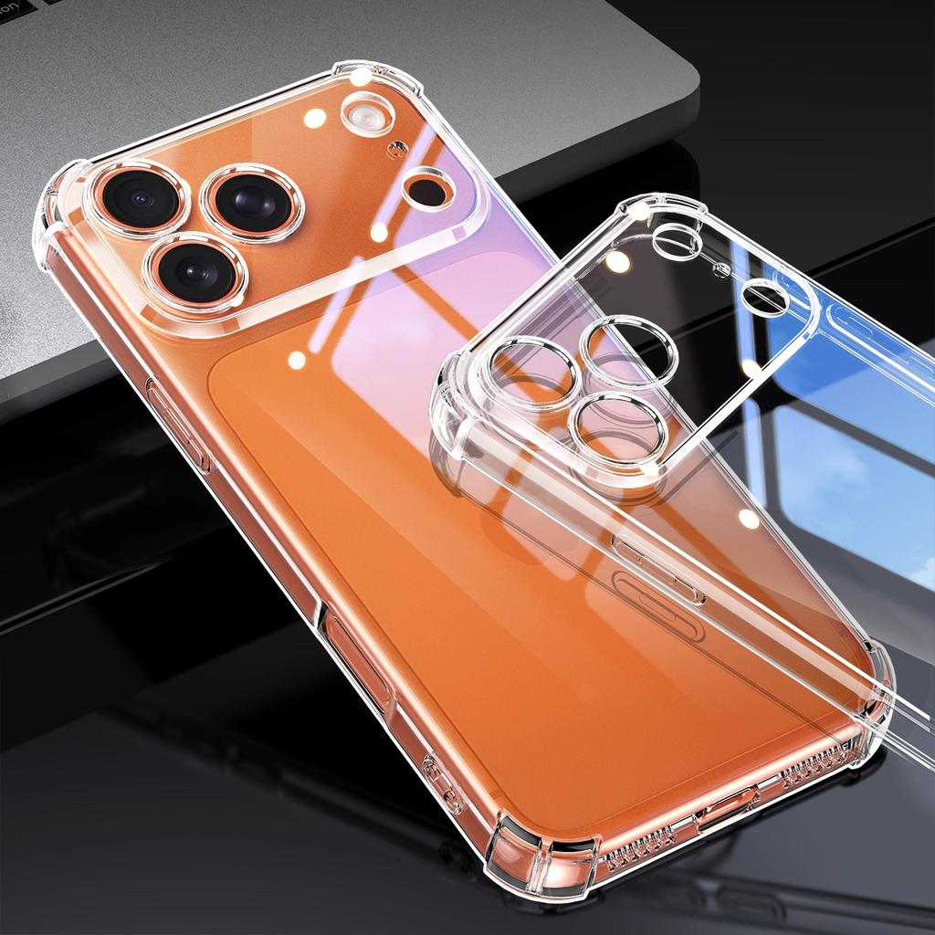 EUCAGR Airbag Transparent TPU Case For iPhone 17 Air 16e 15 14 Pro Max Plus13 12 11 S XR 7 8 6S Cover Clear Shell Coque Fundas