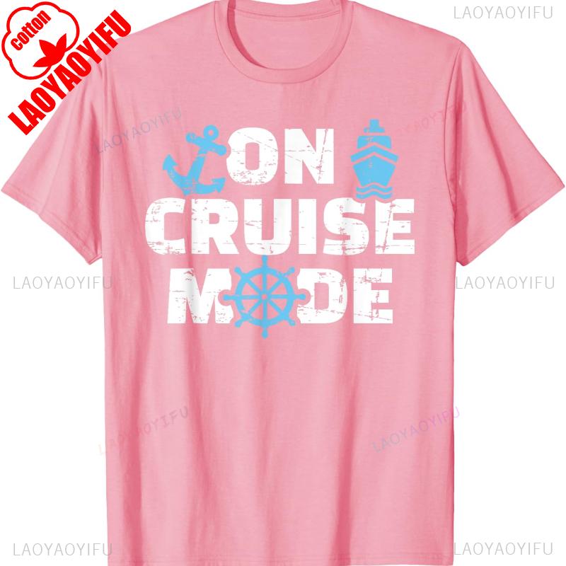 On Cruise Mode Letters Graphic TShirt High Quality Cotton Casual Style Crewneck Regular Short Sleeve Unisex Allmatch Shirts