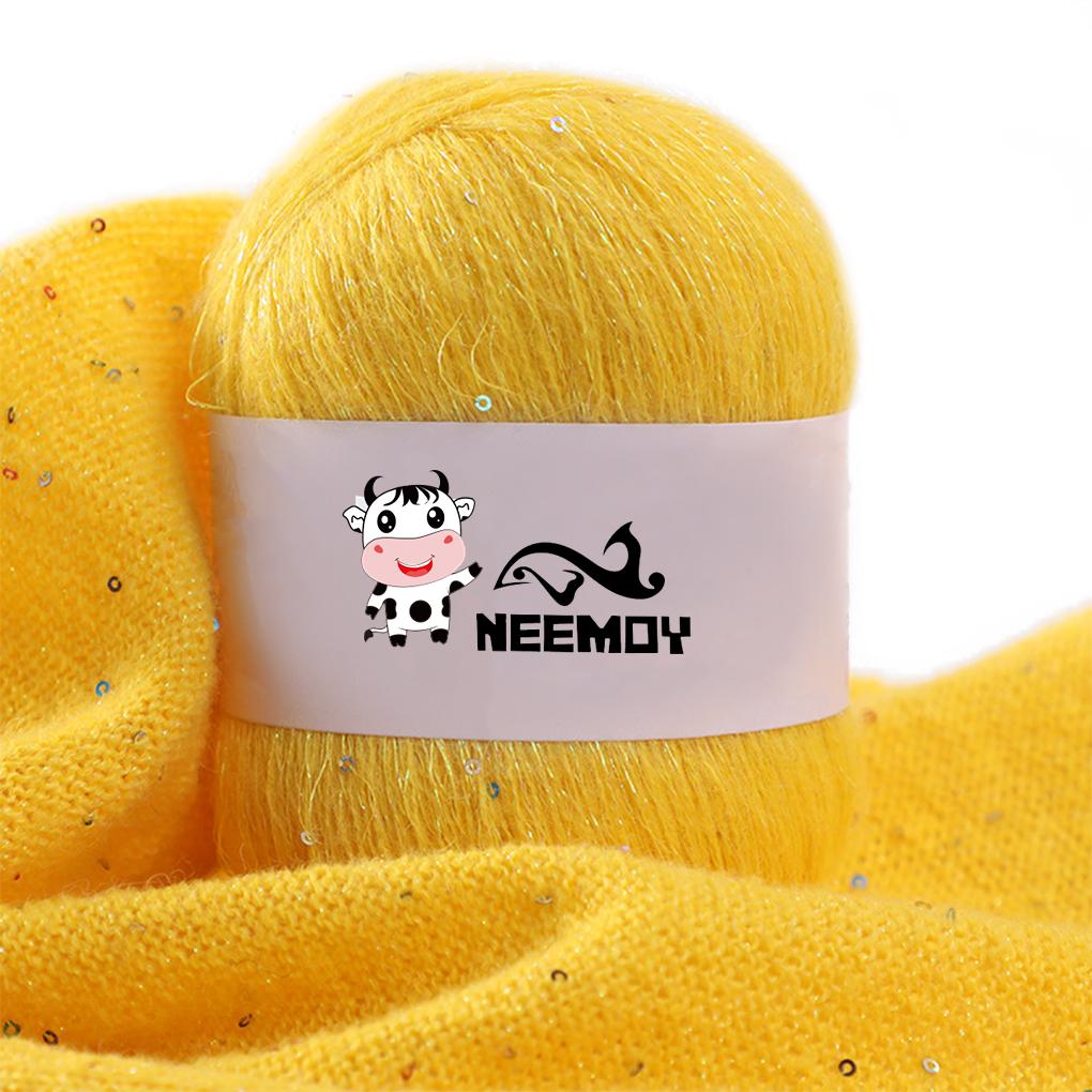 50g Beaded mohair Summer Ice Silk Mercerized Yarn Special Sequin Yarn DIY Hand Woven Rag Doll Knitting Wool Blanket 23 Colour