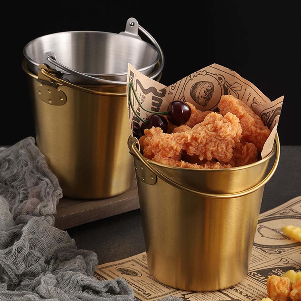 Mini Metal Buckets Small Dessert Pails Dessert Buckets Candy Containers Metal Food Container for Desserts Ice and Snacks