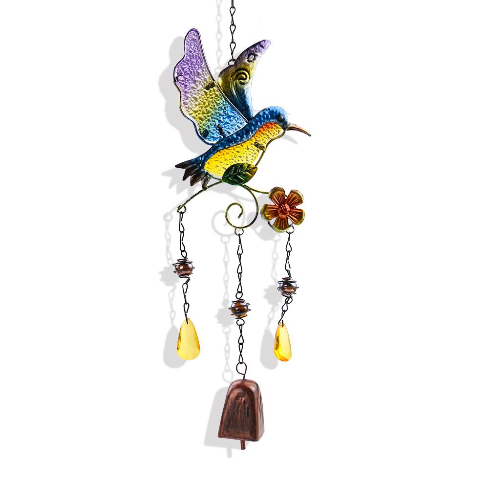 Hummingbird Wind Chimes Suncatcher  Wall Window Door Garden Wind Bell Hanging Ornaments Pendant Home Campanula Decoration Craft