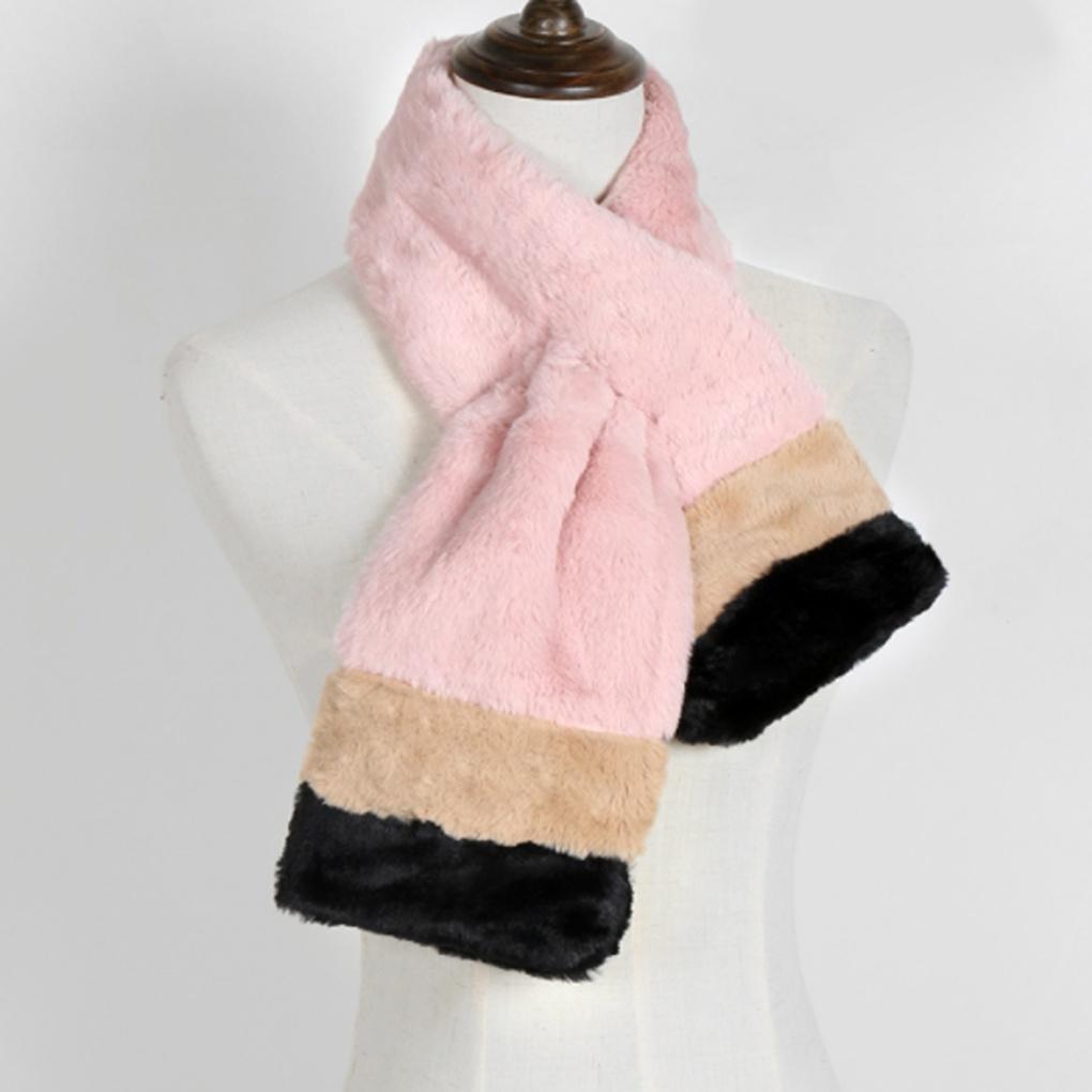 Cashmere Petite Two-tone Fur Muffler for Women, Winter
