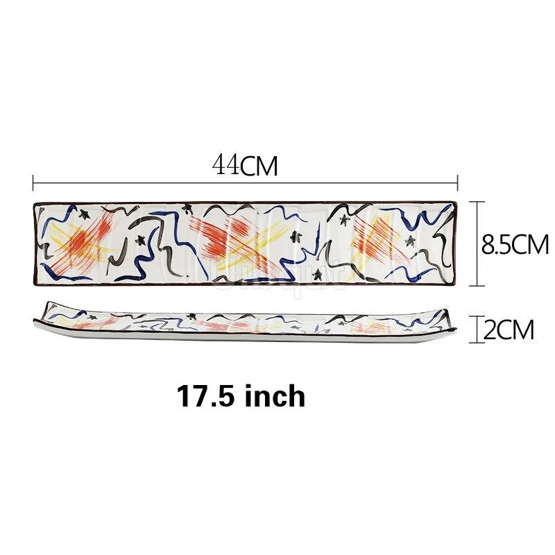 Japanese style sushi plate Flat sash board Salmon rectangular plate Japanese tableware Sushi Tools sushi maker rice mold