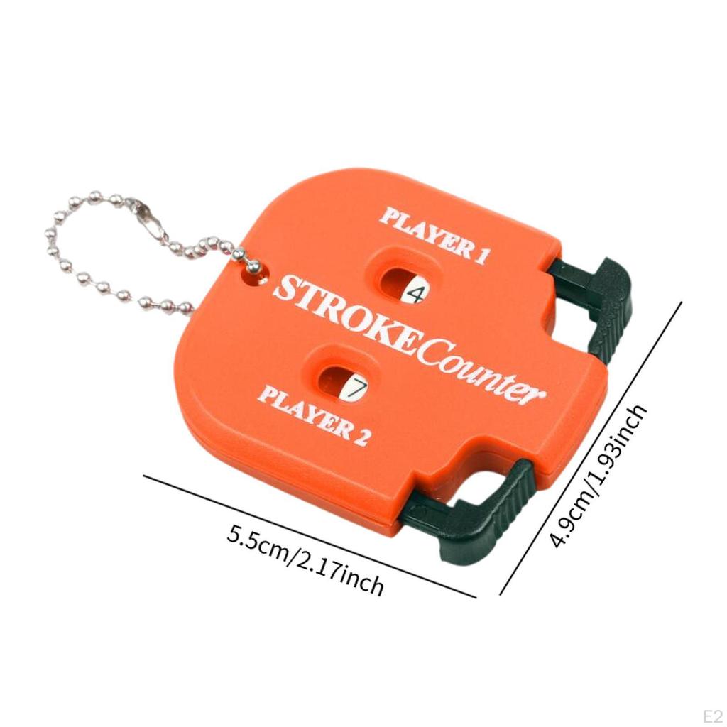 Golf Stroke Counter Accessories 2 Digit Square, Manual, Player with Key Chain Portable for Games