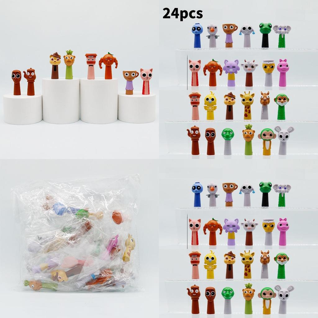 Tungtung Sahur Pvc Rhythm Box Blind Bag Cute Animal Monkey Gator Elephant Figurine Toy Decor