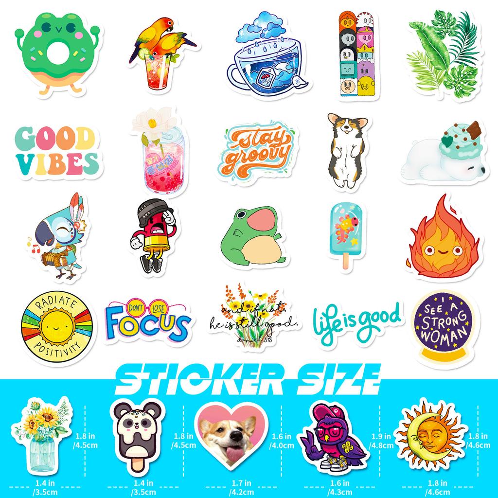 100 Small Size 4cm Small Fresh Cute Animal Mix and Match Stickers VSCO Vinyl Waterproof Stickers