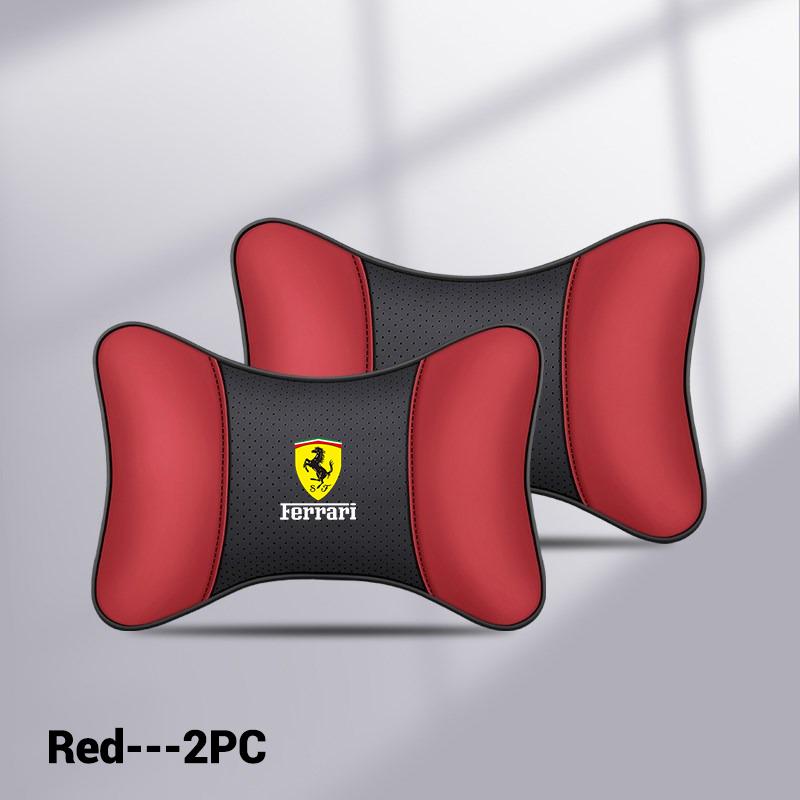 2pcs New Car Seat Headrest Neck Pillow Interior Accessories For Ferrari F430 Stradale Roma 488 Spider SF90 LaFerrari Portofino WM5