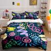 Abstract Colorful Doodle Lines Print Bedding Set 1 Duvet Cover 2 Pillowcases for Adult and Children Luxury Gift Full Size