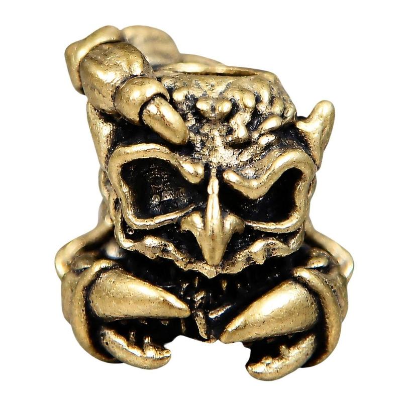 Decorative Pendant Bead with an Ornate Sculpted Scorpion Design and Pass-Through Opening for Custom Lanyard Projects
