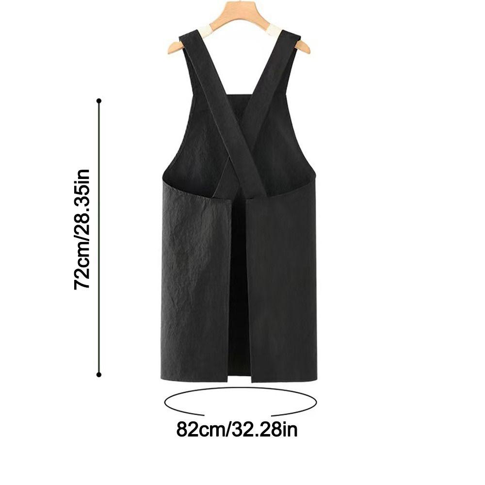 Waterproof Kitchen Apron Anti-fouling Cross Back Restaurant Uniform with Removable Hand Towel Sleeveless Catering Work Clothes