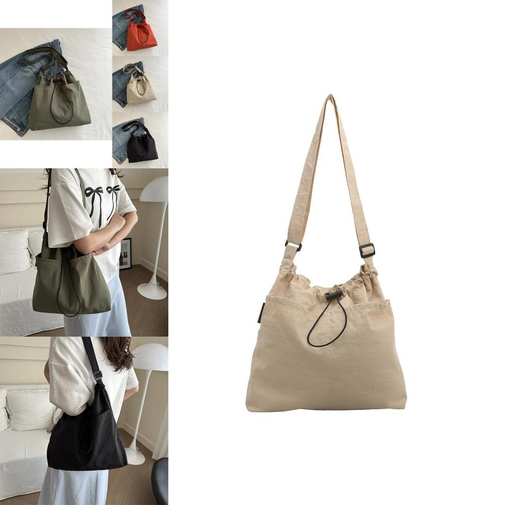 Stylish Street Trend Canvas Bucket Bag For Women 2024 Fashionable Large Capacity