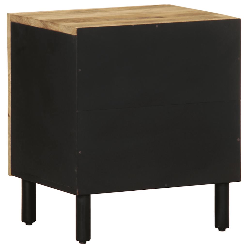 Nightstand Black 40x33.5x46 cm Rough Mango Wood