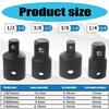 4 Piece 1/2" 3/8" 1/4" Drive Socket Adapter Converter Kit Precisions Antislip Technology For Power Tool Accessories