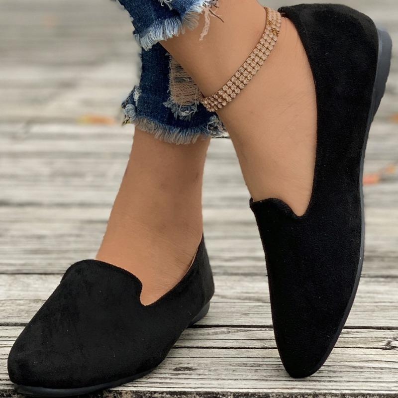 Large Size Shallow Single Shoes Women's Summer New Flat Bottom One Pedal Doudou Shoe Size Wish