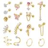 Bobisty 1 Stück Knorpelohrstecker aus Edelstahl für Damen Blume Herz Hypoallergen Schraubverschluss Ohrringe Piercing Schmuck