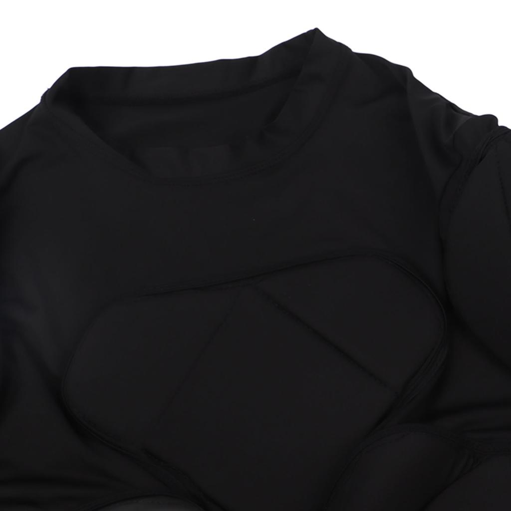 Jersey Long Sleeve Padded Shirt Spleen Elbow Protection Breathable Football Chest Padded Shirt L Size