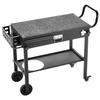 Carro para Parrilla Exterior, Mesa de Parrilla de 787 x 432 mm, Mesa Plegable para Cocina Exterior con Portarrollos de Papel, Ruedas, Estante Magnético para Herramientas, Preparación para Barbacoa