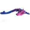 3D Printed Dragon - 24 Inch Dragon Fidget Toy, Large Pearly Sheen Articulated Dragon, 3D Printed Gift for Birthday, Figurine Decor(Purple)