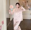 Pajamas women's summer, pajamas women's ice silk, ice silk pajamas, polka dot loose silk Korean ins sweet loungewear
