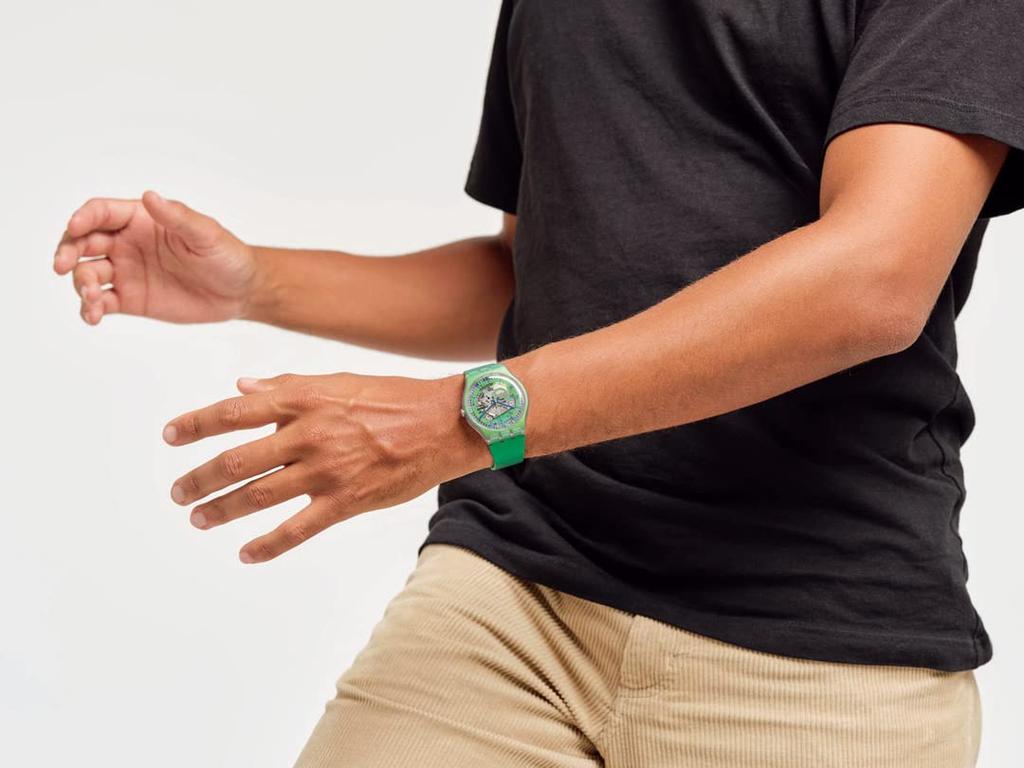 Swatch SHIMMER GREEN New Gent SUOM117 Watch, Green