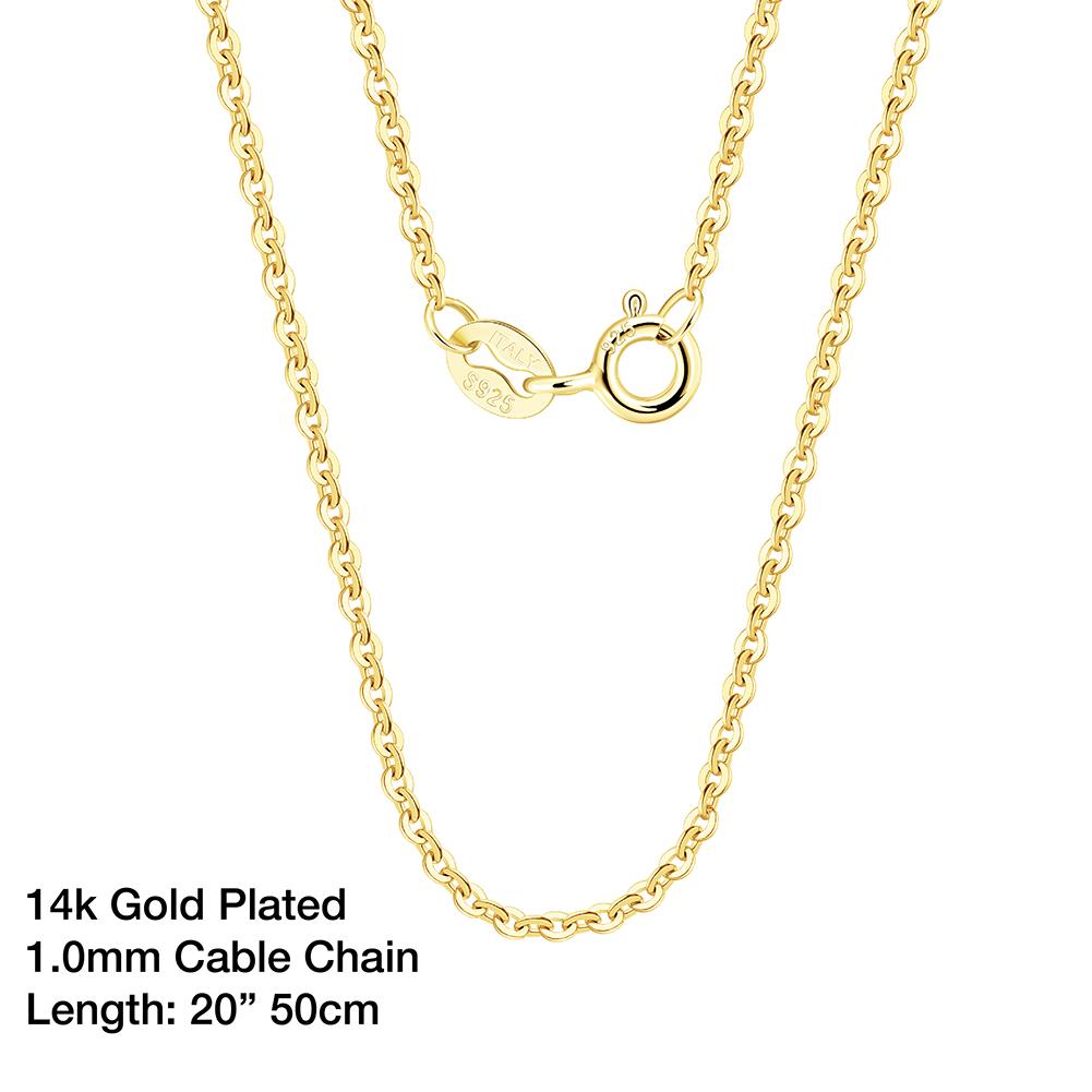 ORSA JEWELS Italian 925 Sterling Silver 1.0mm Cable Chain Personalize Necklace for Women Link Chains Necklace 45 50 55cm SC06-P