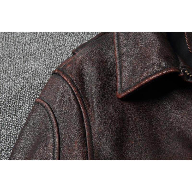 Chinese Size Men Cowhide Coat Vintage Men Leather Jacket Genuine Leather Clothes Men's Winter Jacket Motorcycle Biker Jackets