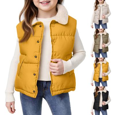Kids' Stand Collar Vest - Solid Color Sleeveless