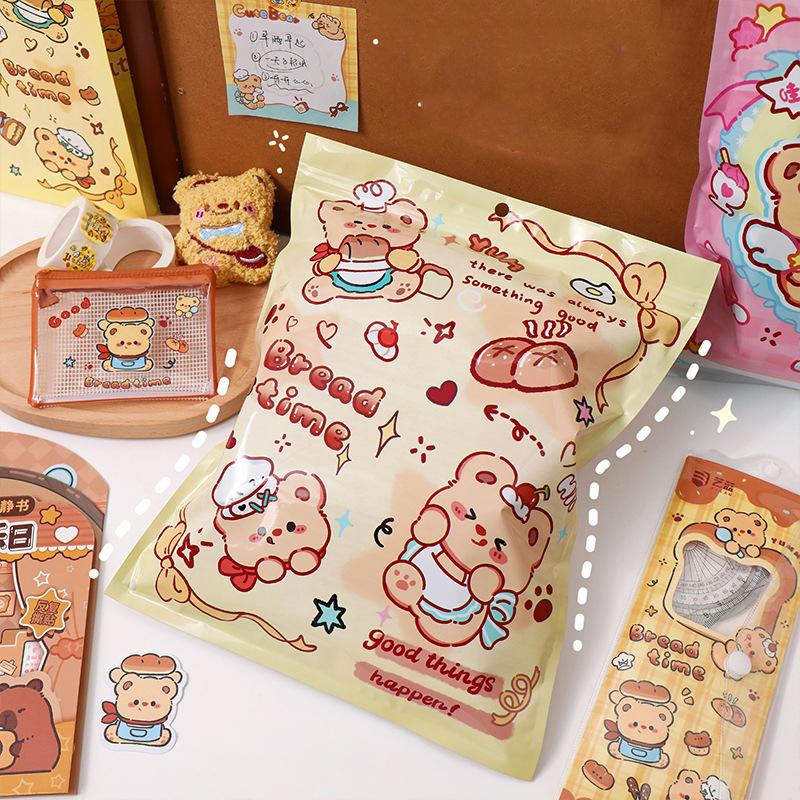 1 Sett Kreativt Søtt Liten Bjørn Skrivesett Tegneserie Skrivesaker Overraskelsespose Bursdagsgaver Morsomt Skrivesett Skoleutstyr