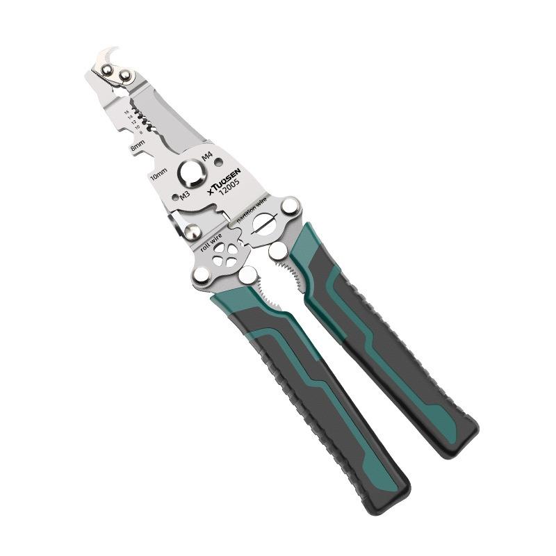 

Multi functional foldable electrician specific wire cutting pliers, wiring and pulling pliers, wire splitting and pressing plier