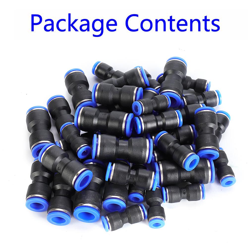 40 Pcs Connector Straight Push Connectors Pneumatic Connect Fitting Air Line Quick Hose Tool For 6/8/10/12mm Outer Diameter Pipe