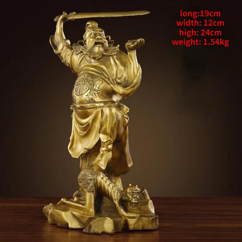 

Copper Zhong Kui Statue Tian Shi Ornament Home Entrance Office Store Decor Sculptures