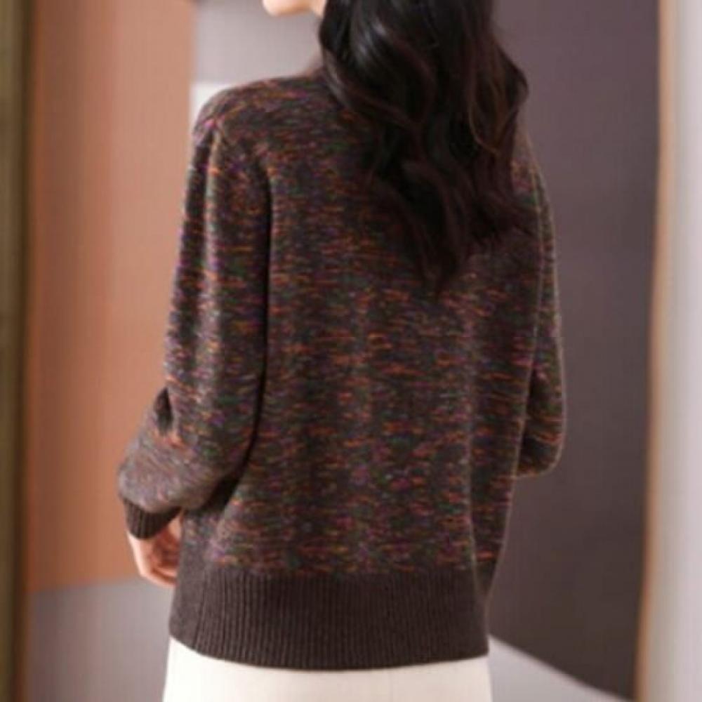 Navava Women S Colorful Daily Mock Neck Long Sleeve Sweater Nk3379