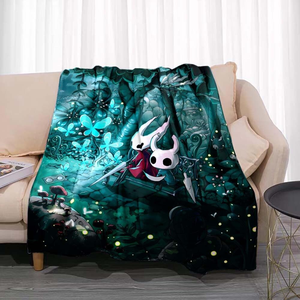 Hollow Knight deka Herní flanel Novinka Hřejivý flanel z mikrovlákna Odolný pro děti i dospělé Cestovní přehoz na pohovku