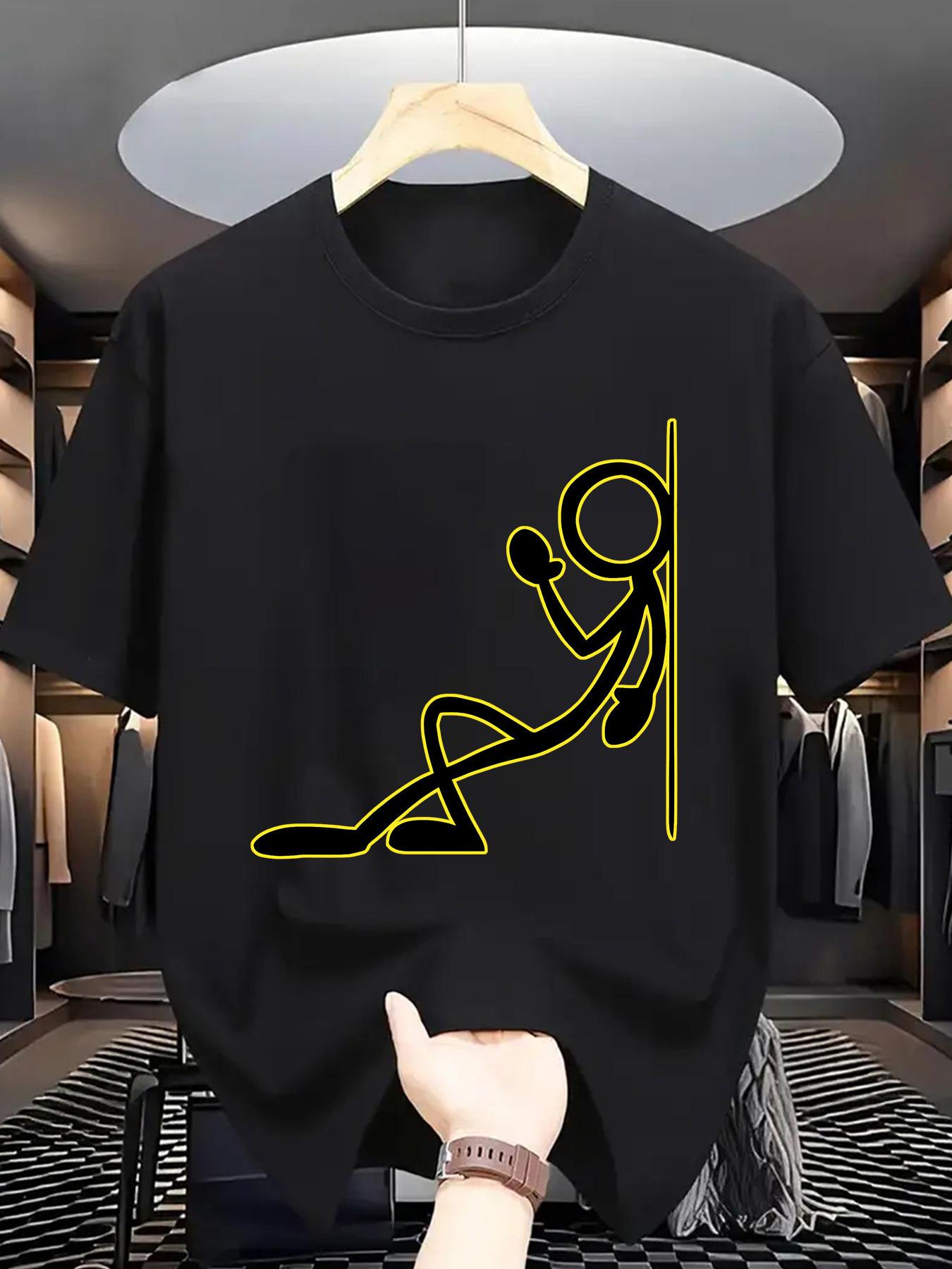 Cotton Streetwear T-shirt - Bold Yellow Humanoid Graphic Print XXXL