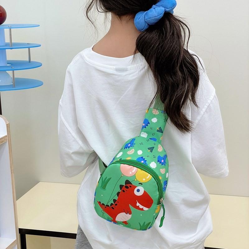 Kid Unicorn Cartoon Dinosaur Chest Bag Polyester Material Fun Print Preschoolers