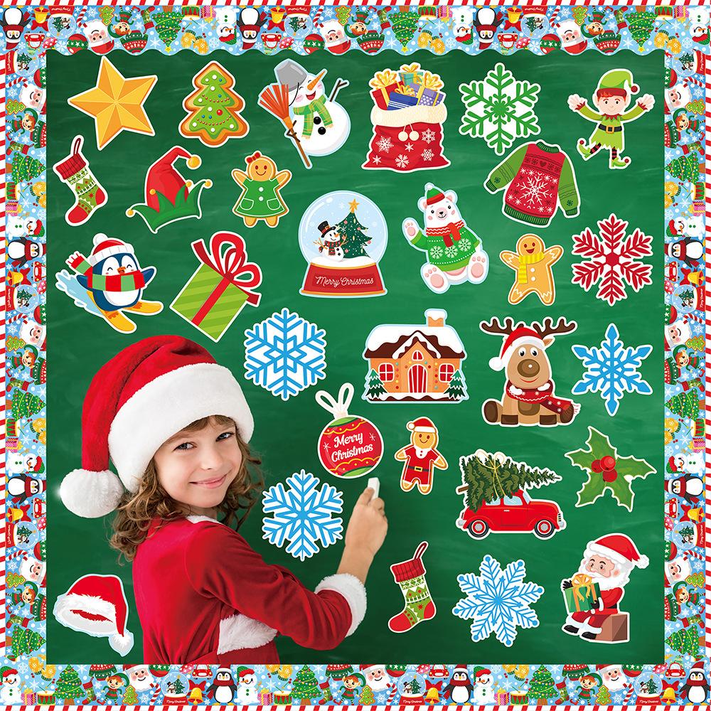 Christmas Party Decoration Set Merry Chrismas Layout Balloon Decoration Christmas Wall Stickers