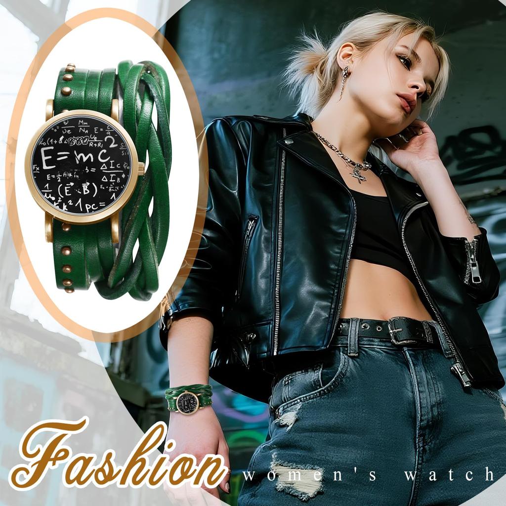 Unisex Geflochtenes Lederarmband Antike Uhr: Wasserdichte Analog-Armbanduhr aus Leder mit Quarzwerk, Große Funktionsvielfalt - Perfekt