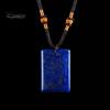 Hand Polished Stone Pendant Natural Crystal Necklace, Healing Energy Necklace with Adjustable Women Fake Jewelry Braided Rope, Gemstone for Men