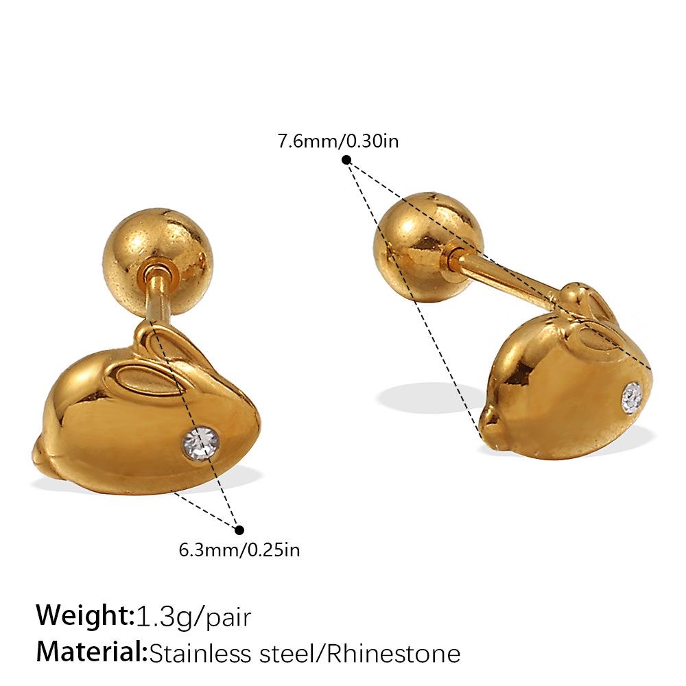 European and American diamond earrings, studs, exquisite butterfly earrings, 18K gold-plated stainless steel earrings jewelry.