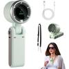 Handheld Fan, Mini Fan Foldable, Portable Handheld Fan with Lanyard, LED Display, 5 Speeds, 3600mAh Rechargeable Battery, Small Foldable Fans