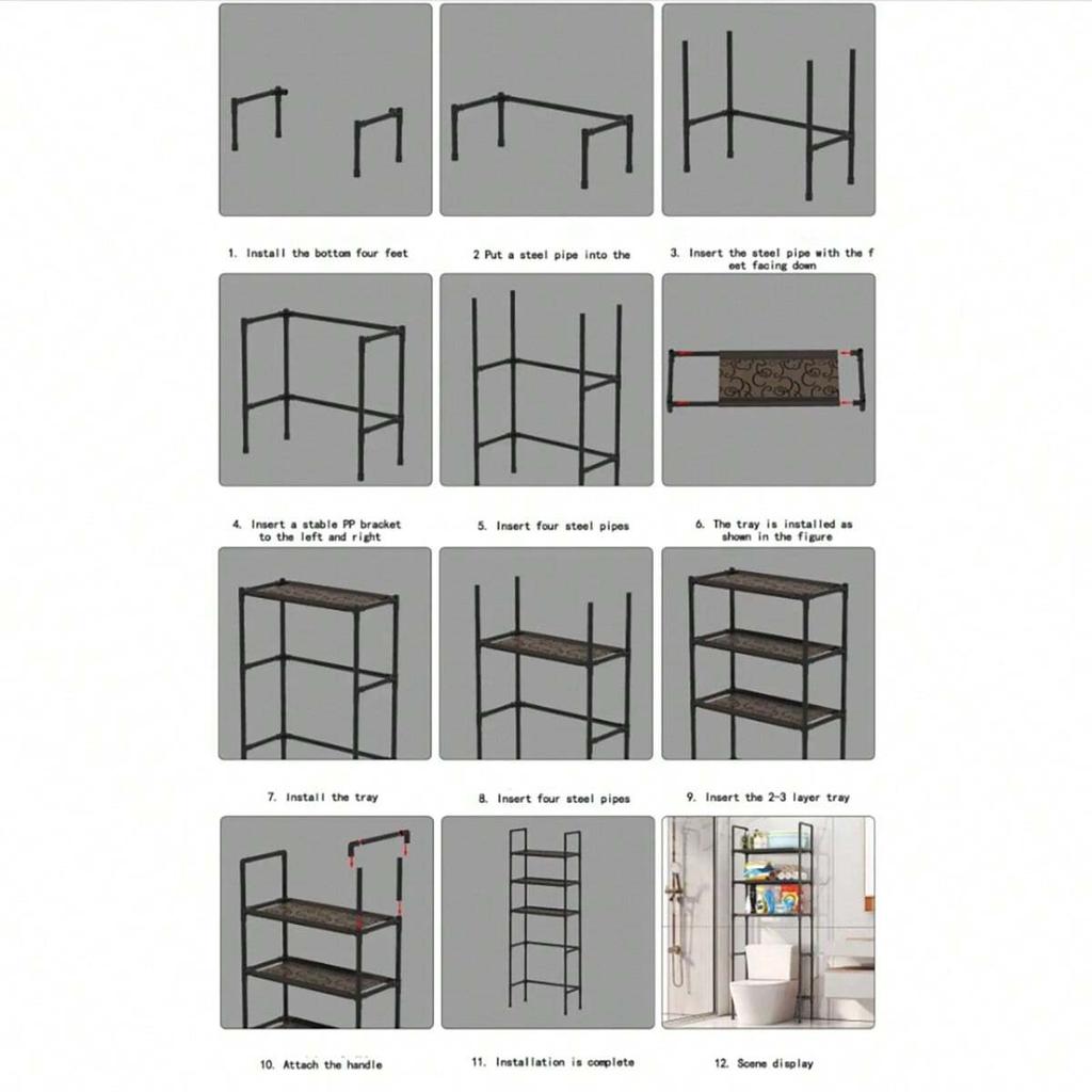 1pc-3rd floor bathroom storage rack, bathroom rack above toilet seat,bathroom storage platform, multifunctional storage platform