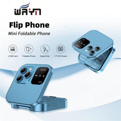 I16 PRO składany mini telefon komórkowy 2G podwójna karta SIM szybkie wybieranie Magic Voice ekran 1,77'' gniazdo 3,5 mm telefon komórkowy typu C z klapką
