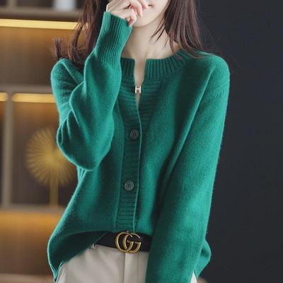 2024 Women's Retro Loose Knit Sweater Cardigan for Early Spring & Autumn