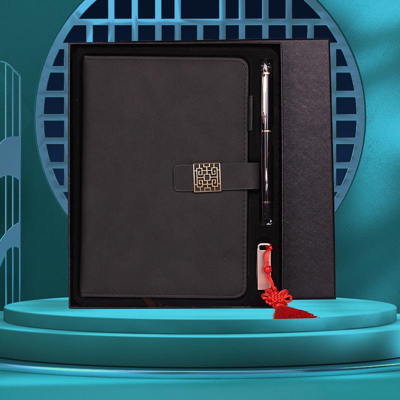 Custom A5 Chinese Style Office Notebook Gift Set with Logo