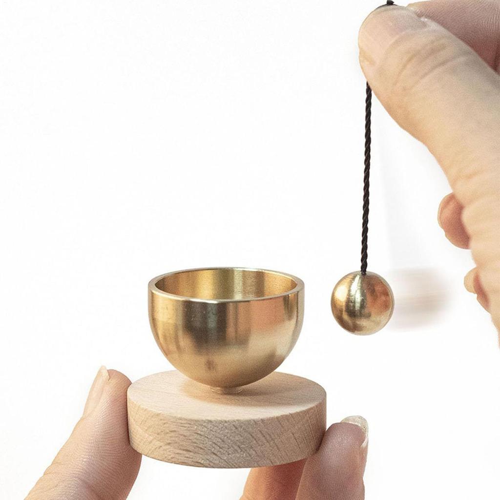 Singing Bowl with Wooden Base Sound Healing Meditation Bowl for Relaxation Yoga Mindfulness, Home Studio Bedroom Decor