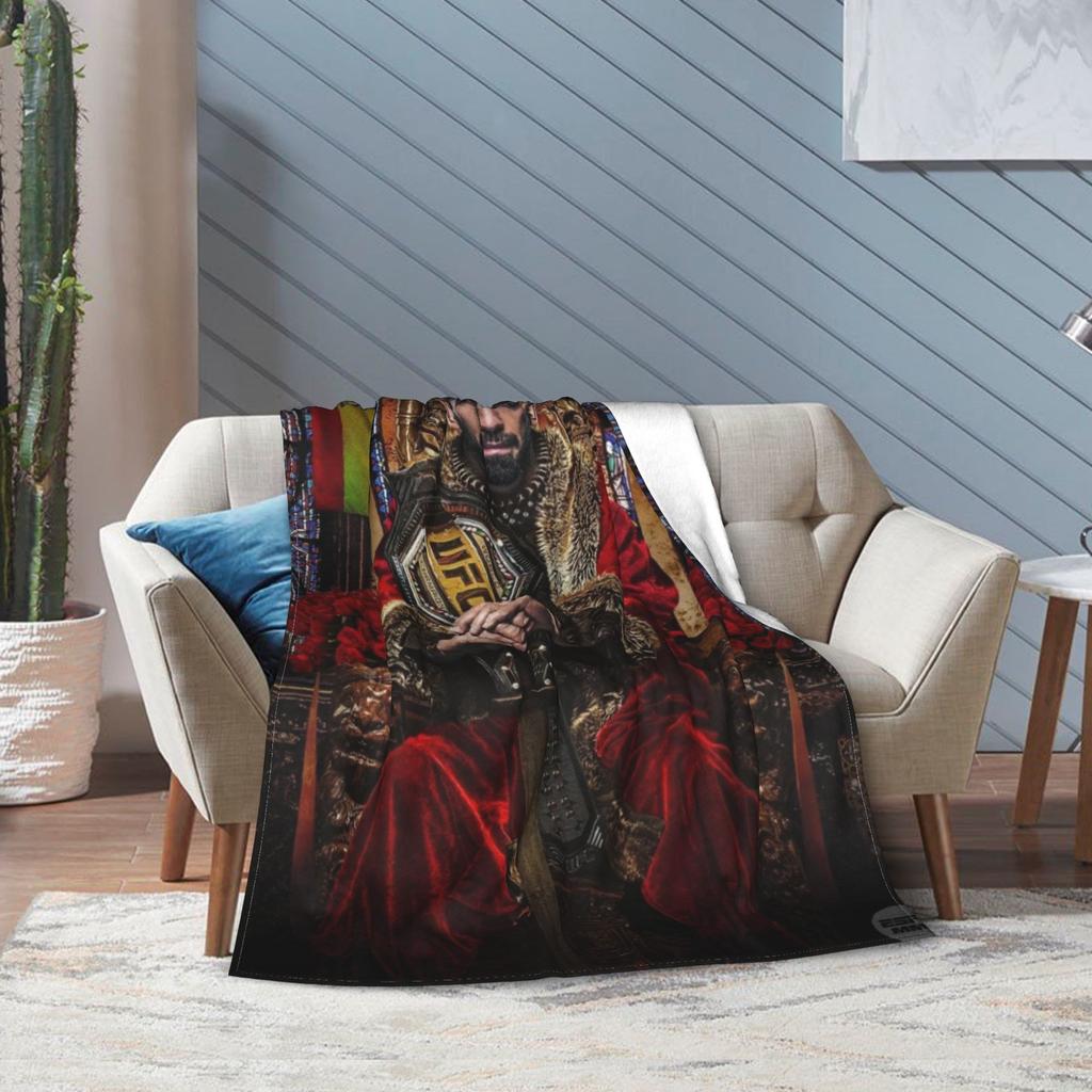 Ilia Topuria Wrestling Wrestler Blanket Multiple Sizes Warm Cozy Fluffy Throw Blankets for Couch Sofa and Bed