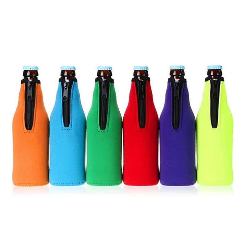 Neoprene Zipper Beer Sleeve - 330ML Anti-Fall Ice Protection Cover