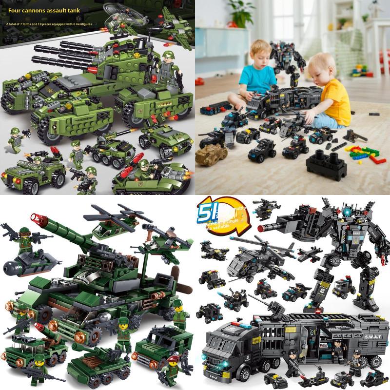 Bausteine Panzer 8in1 Militär Schwerer Panzer Modell Baustein Armee Spielzeug Junge